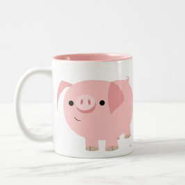 Taza linda del cerdo del dibujo animado