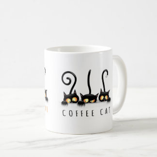 Taza linda del gato del café