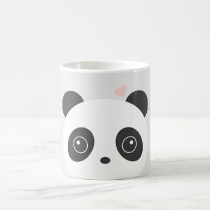 Taza linda del gris de la panda