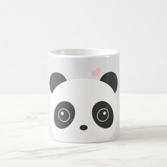 Taza linda del gris de la panda (Centro)
