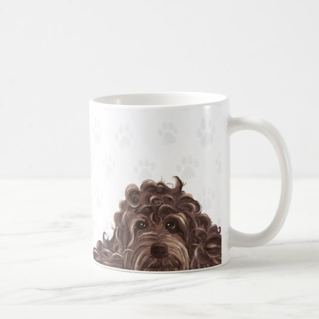 Taza linda del labradoodle (Derecha)