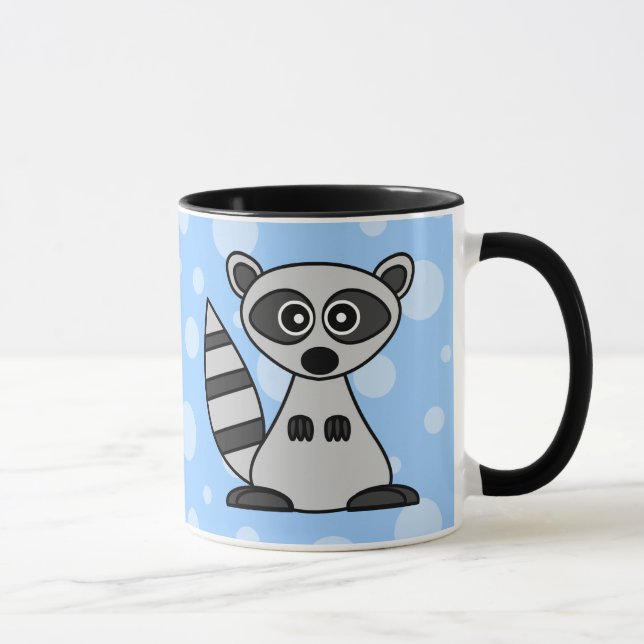 Taza linda del mapache del dibujo animado (Derecha)