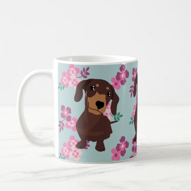 Taza linda del modelo de Daschund (Izquierda)