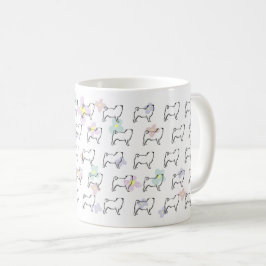 Taza linda del modelo del perro del barro amasado
