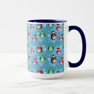 Taza linda del modelo del pingüino del día de