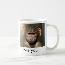 Taza linda del mono - te amo…
