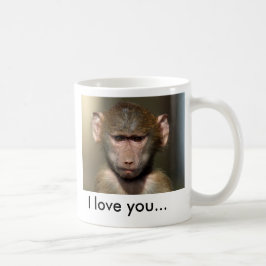 Taza linda del mono - te amo…