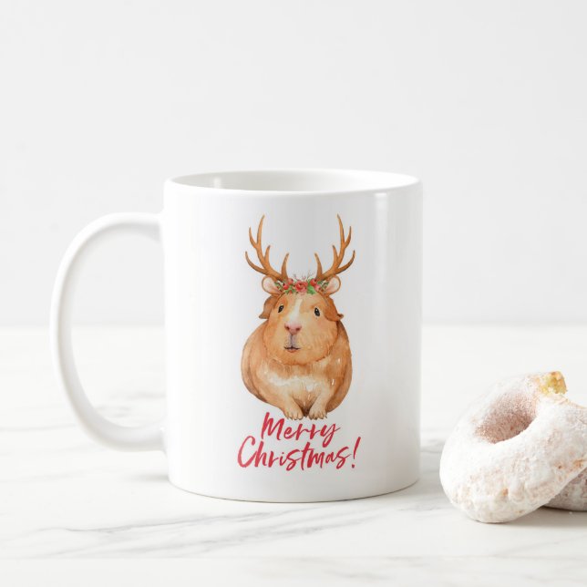 Taza linda del navidad de Hampster (Con donut)