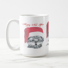 Taza linda del perro de Yorkie del navidad