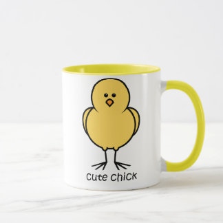Taza linda del polluelo