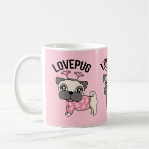 Taza linda del rosa del barro amasado del amor
