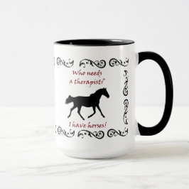 Taza linda del terapeuta del caballo
