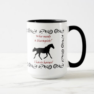 Taza linda del terapeuta del caballo