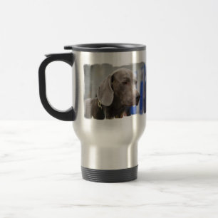 Taza linda del viaje de Weimaraner