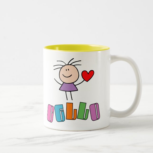 Taza linda del violoncelo del amor de I (Derecha)
