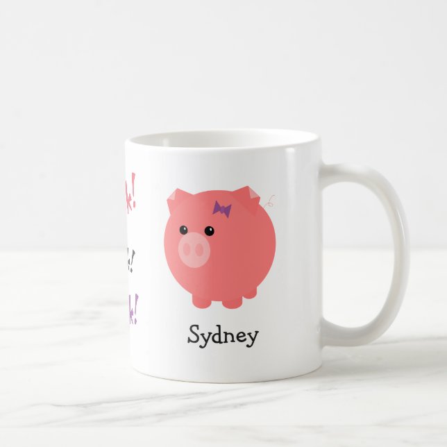 Taza linda personalizada del cerdo (Derecha)