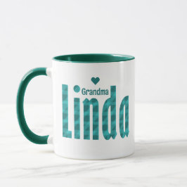 Taza "Linda" personalizada Nombre arte verde marino Ver