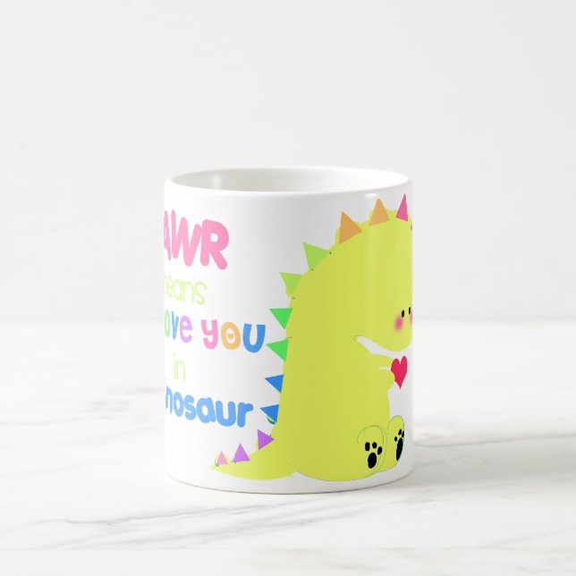 TAZA linda RAWR de la TAZA del dinosaurio (Centro)
