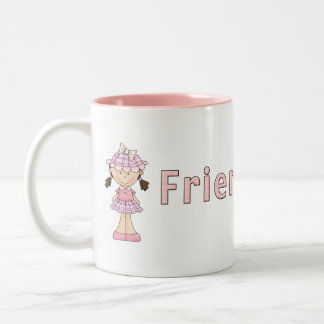 Taza linda y femenina de la amistad