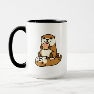Taza Lindas nutrias con arte de animal de dibujos anima