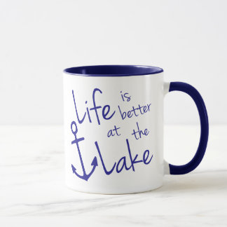 Taza lindo azul LA VIDA ES MEJOR EN EL LAGO | 