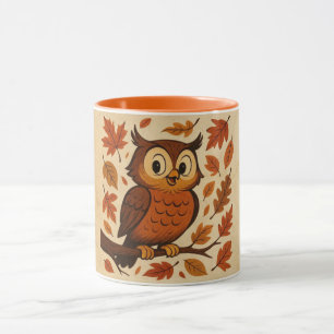 Taza Lindo, caprichoso búho vintage de otoño