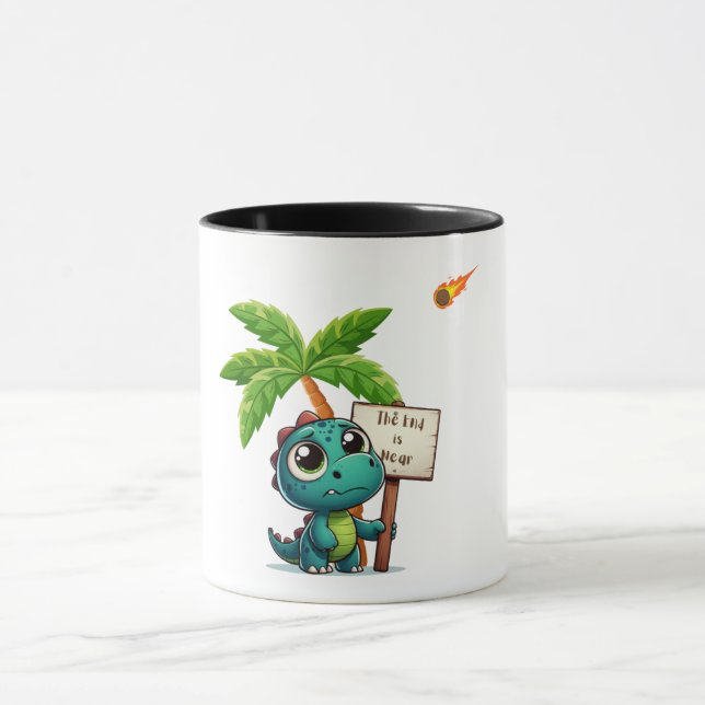 Taza lindo, divertido dinosaurio (Centro)