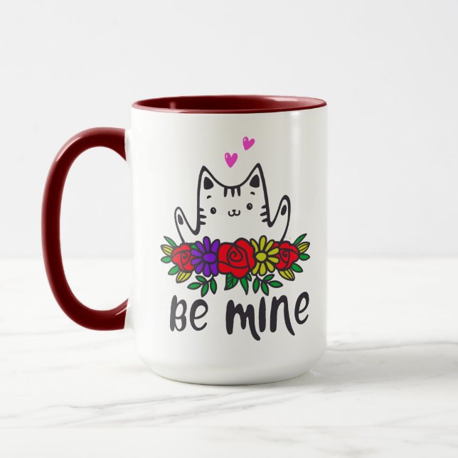 Taza lindo gato ser mi amor abrazos valentías de corazó (Izquierda)