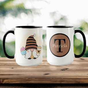 Taza lindo gnomo de café agregar monograma