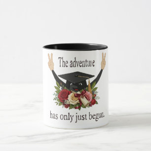 Taza Lindo Gorro de Graduación Floral La Aventura Com
