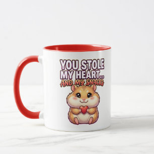 Taza Lindo hámster del Día de San Valentín: robaste mi 