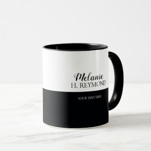 Taza lindo mitad negro&blanco mug personalizado con nom