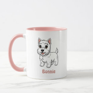 Taza Lindo perro West Highland White Terrier con nombre