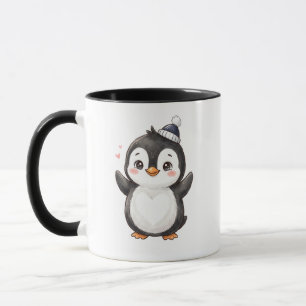 Taza Lindo Pingüino Kawaii "Relajándome con Mi Favorito