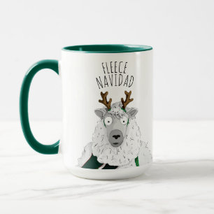 Taza Lindo y divertido reno oveja 'FLEECE NAVIDAD' Jueg
