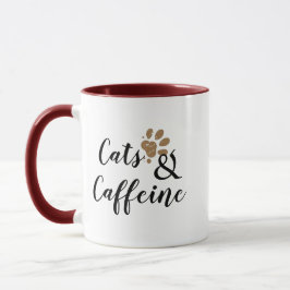 Taza lindos gatos y cafeína mascota gato gato gracioso 