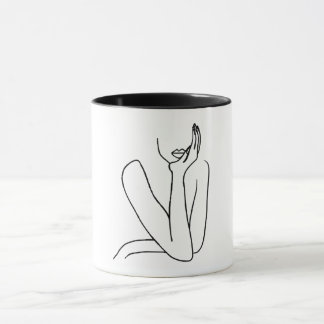 Taza Line Art Mujer – Minimalismo 
