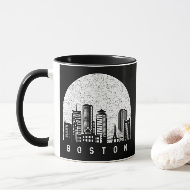 Taza Línea aérea de Boston Massachusetts (Con donut)