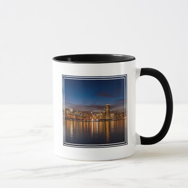 Taza Línea Aérea De Chicago De Noche (Derecha)