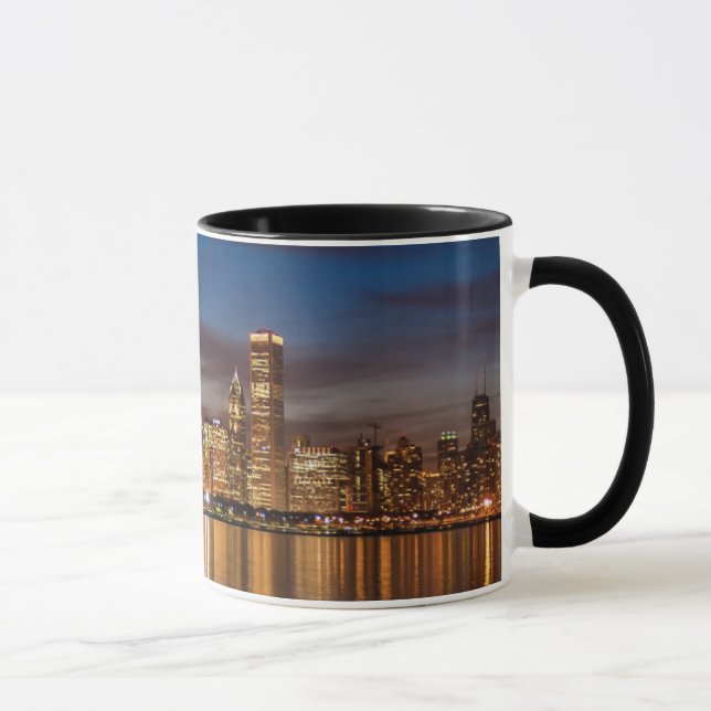 Taza Línea Aérea De Chicago De Noche (Derecha)
