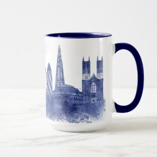 Taza Línea aérea de Londres - Azul acuarela