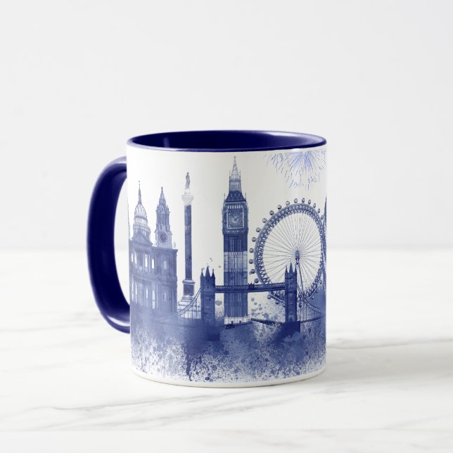 Taza Línea aérea de Londres - Azul acuático (Anverso izquierdo)