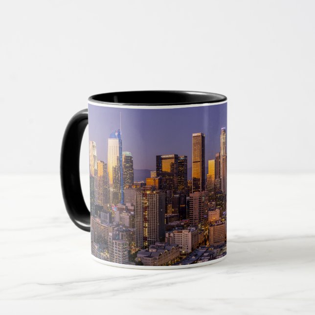 Taza Línea aérea de Los Ángeles al atardecer, Café Mug (Anverso izquierdo)