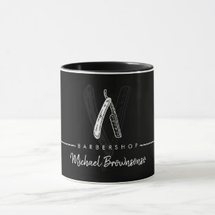 Taza Línea Arte Blanco Negro Logo Elegante Regalo Navaj