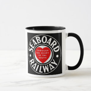 Taza Línea de aire del litoral logotipo ferroviario de