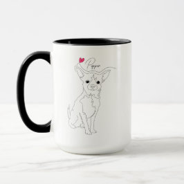 Taza Línea de arte de Chihuahua con nombre