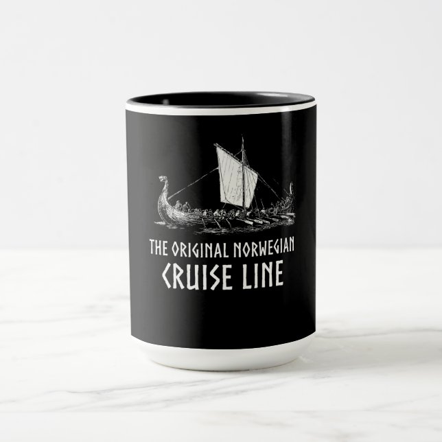 Taza Línea De Crucero De Buques Viseros Odin Y Valhalla (Centro)