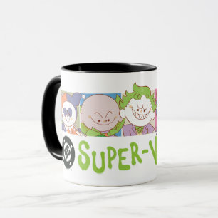 Taza Línea de dibujos animados de supervillanos de DC