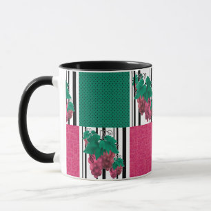 Taza Línea de rayas de uva personalizado abstracta sin 