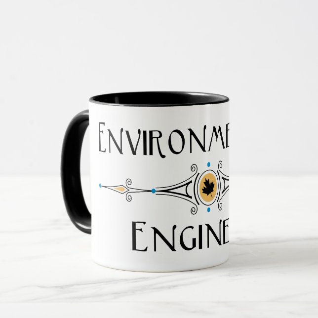 Taza Línea decorativa de ingeniero ambiental (Anverso izquierdo)
